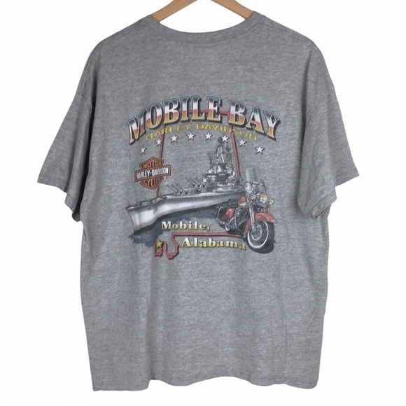 HARLEY DAVIDSON Vintage T Shirt Mobile Bay Alabama Battleship 2002 Y2K Size XL - Picture 3 of 16